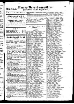635. Ausgabe. Samstag, 14. August 1915