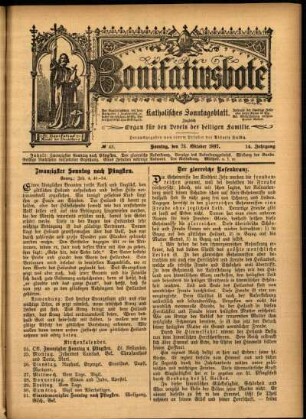 Erste Ausgabe vom Sonntag, den 24. Oktober 1897.