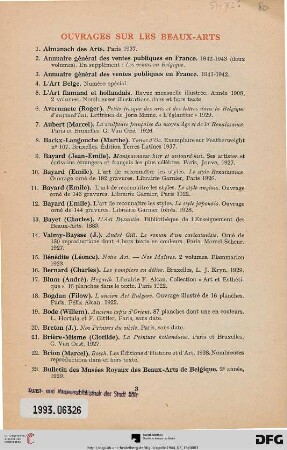 Ouvrages sur les beaux-arts (Nr. 1-100)