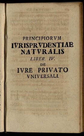 Liber IV. De Iure Privato Universali.