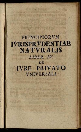 Liber IV. De Iure Privato Universali.