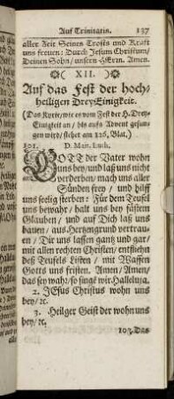 XII. Auf das Fest der hochheiligen Drey-Einigkeit.