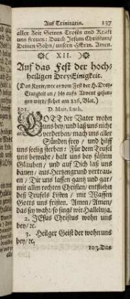 XII. Auf das Fest der hochheiligen Drey-Einigkeit.