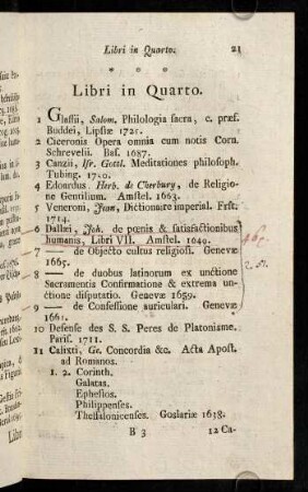 21-85, Libri in Quarto.