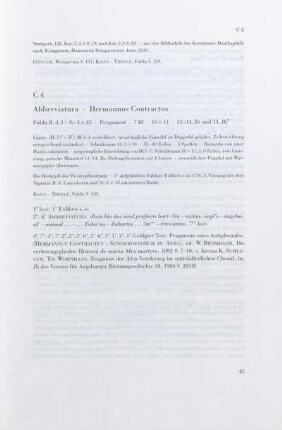 C 4. Abbreviatura, Hermannus Contractus
