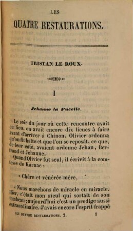Les quatre restaurations, 2