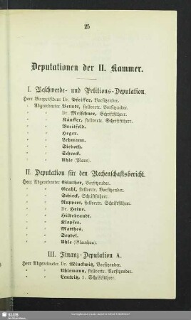 Deputationen der II. Kammer