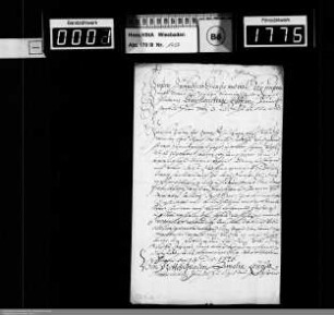 Weihnachts- und Neujahrsschreiben 1726/1727