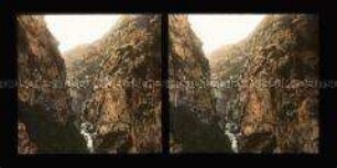 Blick in die Barbarano Schlucht mit Bachlauf