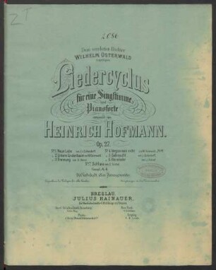 Liedercyclus : für eine Singstimme und Pianoforte : Op. 27
