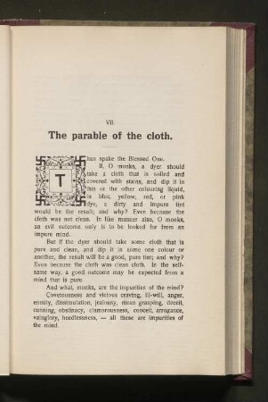 VII. The parable of the cloth.