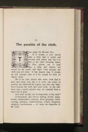 VII. The parable of the cloth.