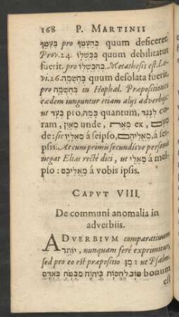 Caput VIII. De communi anomalia in adverbiis.