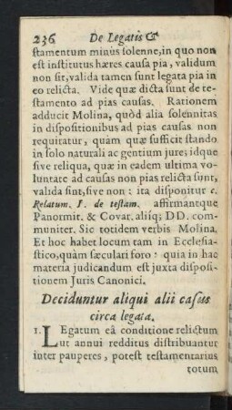 Deciduntur aliqui alii casus circa legata