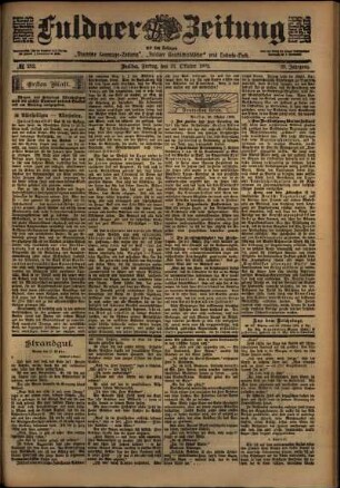 Erste Ausgabe vom Freitag, den 31. Oktober 1902.