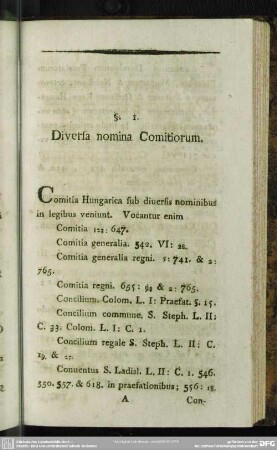 §. 1. Diversa nomina Comitiorum