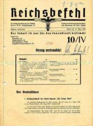 Mitteilungsblatt der Reichsjugendführung der NSDAP für HJ-Funktionäre