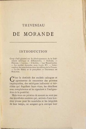 Theveneau de Morande : Étude sur le XVIIIe siècle. Portr. et 5 planches hors texte