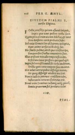 Eiusdem Psalmi I. versio Elegiaca.