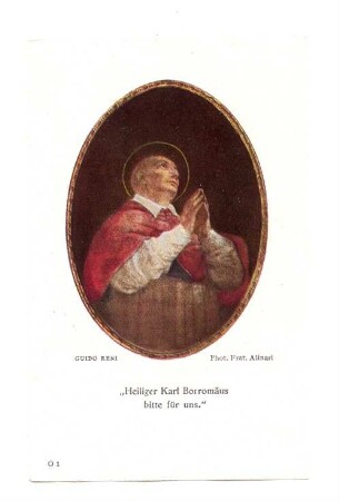 "Heiliger Karl Borromäus bitte für uns." (kleines Andachtsbild)