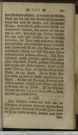 §. XIII. Etliche wegen Herannahung des zweyten Religions-Friedens-Jubel-Fests bereits in Druck erschienene Schrifften und 21. Religions-Jubel-Sprüche