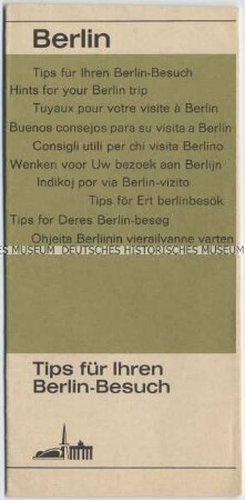 Reisehinweise des Berliner Verkehrsamtes für einen Berlin-Besuch (mehrsprachig)