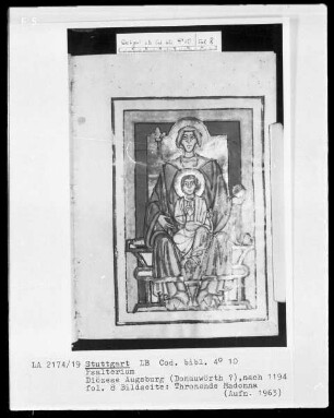 Psalterium — Thronende Madonna, Folio 7recto