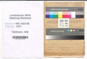 Entnazifizierung Willi Feldmann , geb. 24.11.1906 (Bueroangestellter)