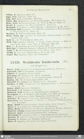 XXXIII. Westfälischer Bezirksverein.