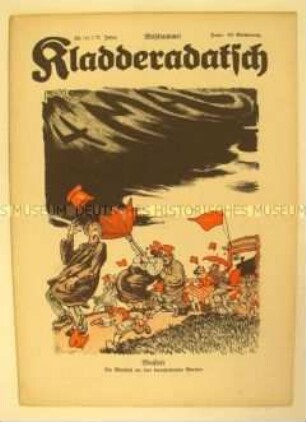 Satirezeitschrift "Kladderadatsch" u.a. zur Reichstagswahl am 4. Mai 1924 (Titelkarikatur)
