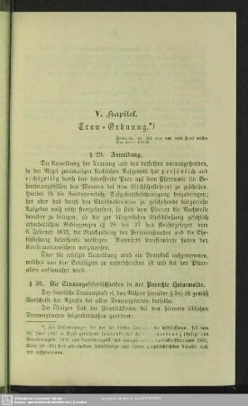 V. Kapitel. Trau-Ordnung