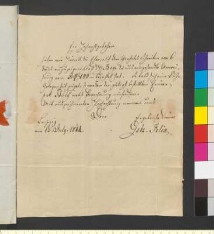 Brief von Felix, Gebrüder an Goethe, Johann Wolfgang von