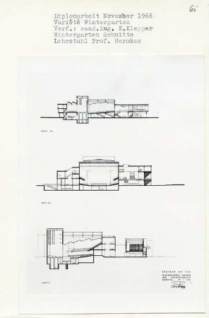 Varité [Wintergarten], Berlin-Charlottenburg (Diplomarbeit bei Bernhard Hermkes): Schnitte 1:200