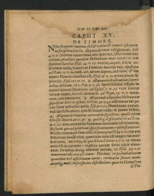 Caput XV. De Timore.