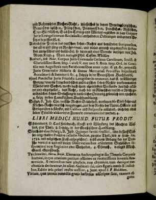 Libri Medici Nund. Futur. Prodit.
