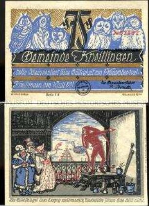 Kneitlingen 75 Pfennig, Notgeldserie