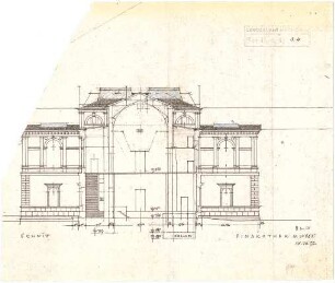 Döllgast, Hans; München; Alte Pinakothek, Wiederaufbau - Schnitt