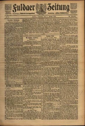 Ausgabe vom Donnerstag, den 21. Januar 1909.