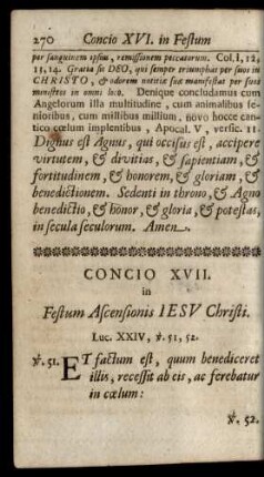 Concio XVII. in Festum Ascensionis Iesu Christi.