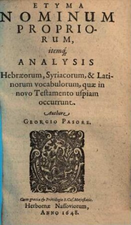 Etyma nominum propriorum