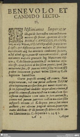 Benevolo Et Candido Lectori