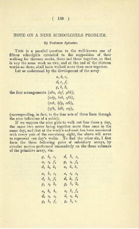 NOTE ON A NINE SCHOOLGIRLS PROBLEM.