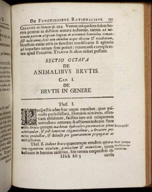 Sectio Octava. De Animalibus Brutis.