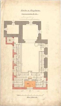 Dolmetsch, Heinrich; Roigheim; Ev. Pfarrkirche, Restaurierung - Emporen (Grundriss)