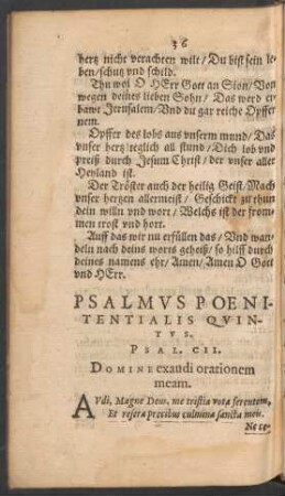 Psalmus Poenitentialis Quintus.