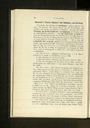 Abschnitt I: Provinz Hannover mit Oldenburg und Hamburg.