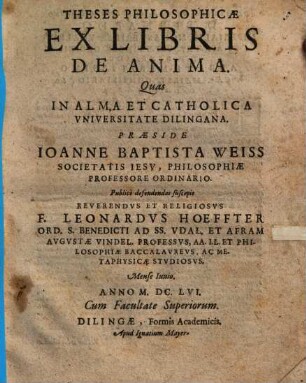 Theses philos. ex Libris de anima