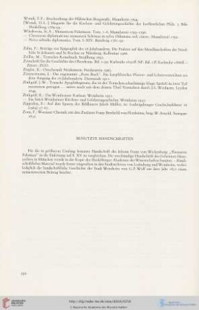 Benutzte Handschriften