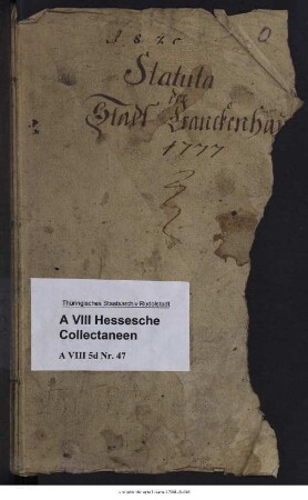 Statuten der Stadt Frankenhausen 1777