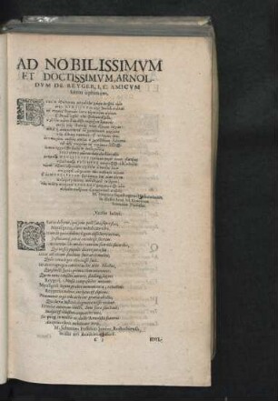 Ad Nobilissimum Et Doctissimum, Arnoldum De Reyger
